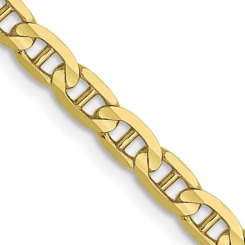 3mm 10k Yellow Gold Concave Anchor Chain Necklace, Item C9895 by The Black Bow Jewelry Co.