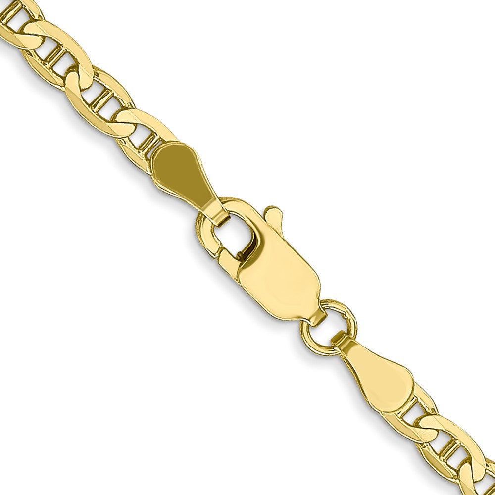 Alternate view of the 3mm 10k Yellow Gold Concave Anchor Chain Necklace by The Black Bow Jewelry Co.
