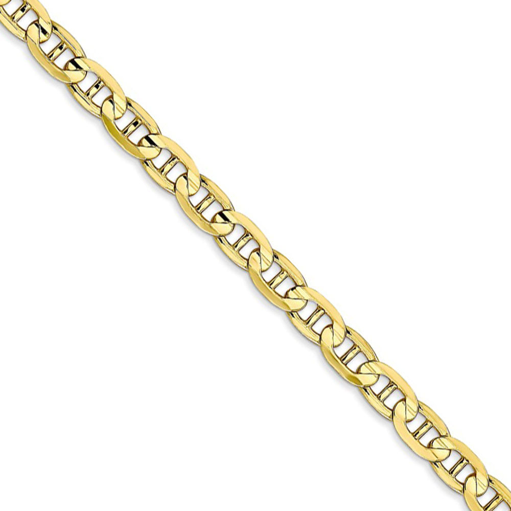 4.5mm 10k Yellow Gold Concave Anchor Chain Necklace