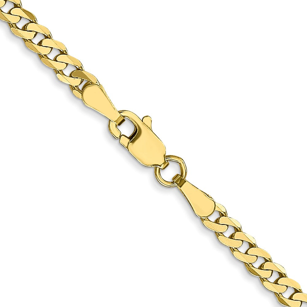 Alternate view of the 2.4mm 10k Yellow Gold Flat Beveled Curb Chain Necklace by The Black Bow Jewelry Co.