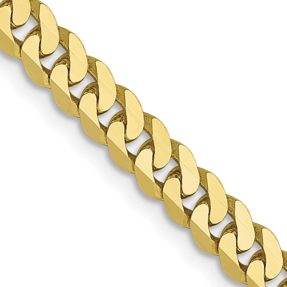 3.9mm 10k Yellow Gold Flat Beveled Curb Chain Necklace, Item C9899 by The Black Bow Jewelry Co.