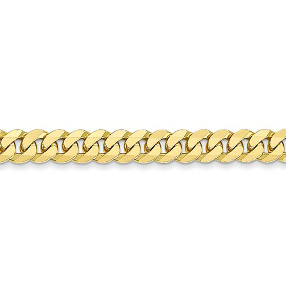Alternate view of the 3.9mm 10k Yellow Gold Flat Beveled Curb Chain Necklace by The Black Bow Jewelry Co.