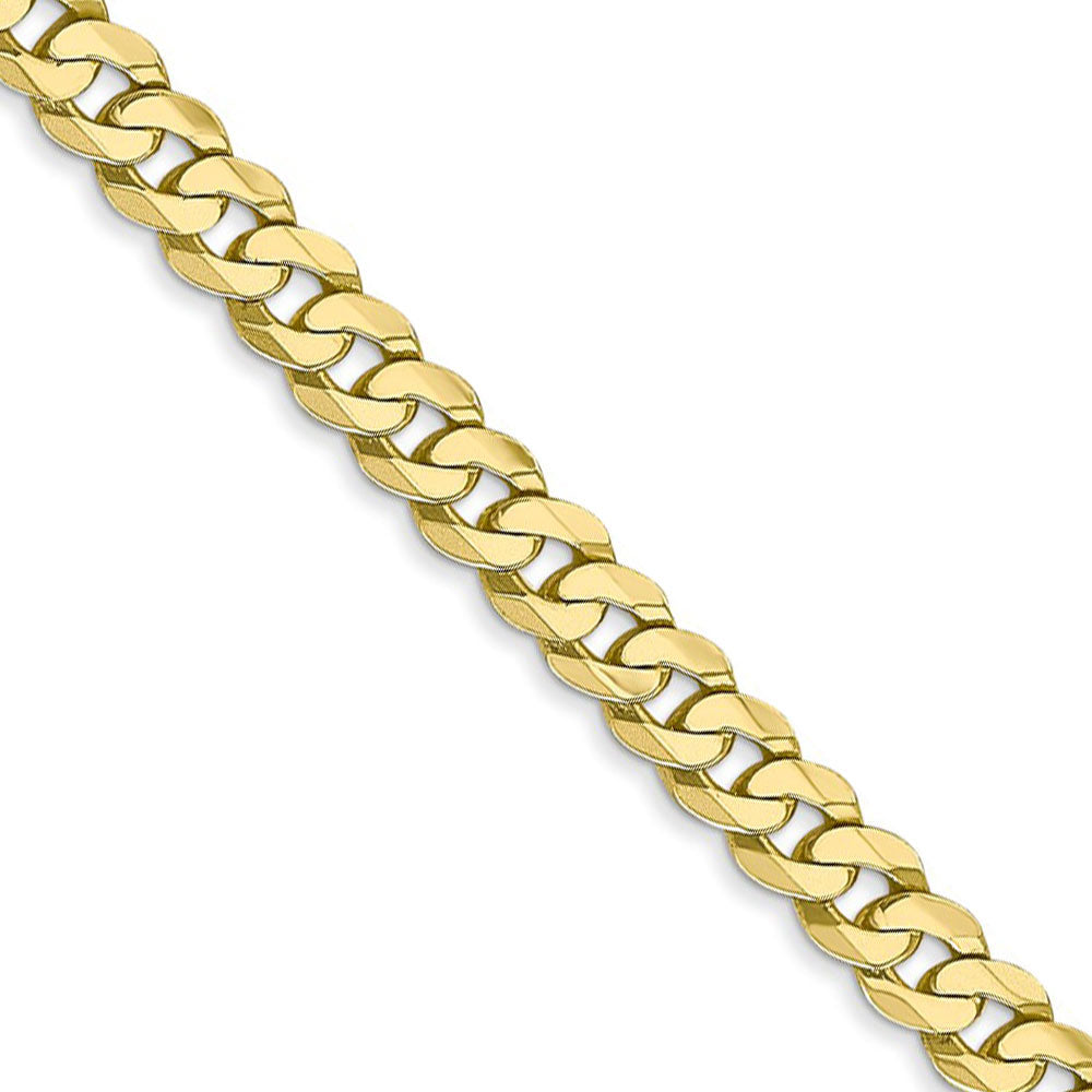 4.6mm 10k Yellow Gold Flat Beveled Curb Chain Necklace, Item C9900 by The Black Bow Jewelry Co.