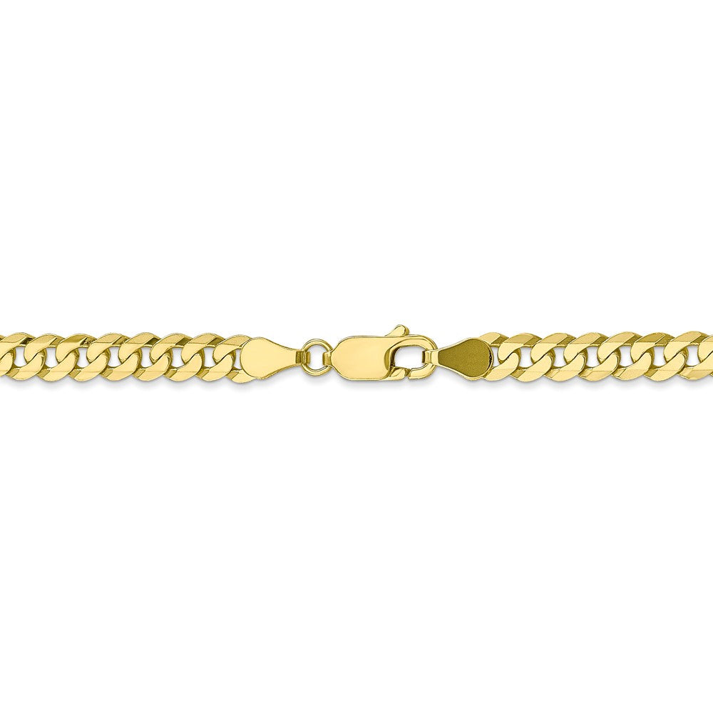 Alternate view of the 4.6mm 10k Yellow Gold Flat Beveled Curb Chain Necklace by The Black Bow Jewelry Co.