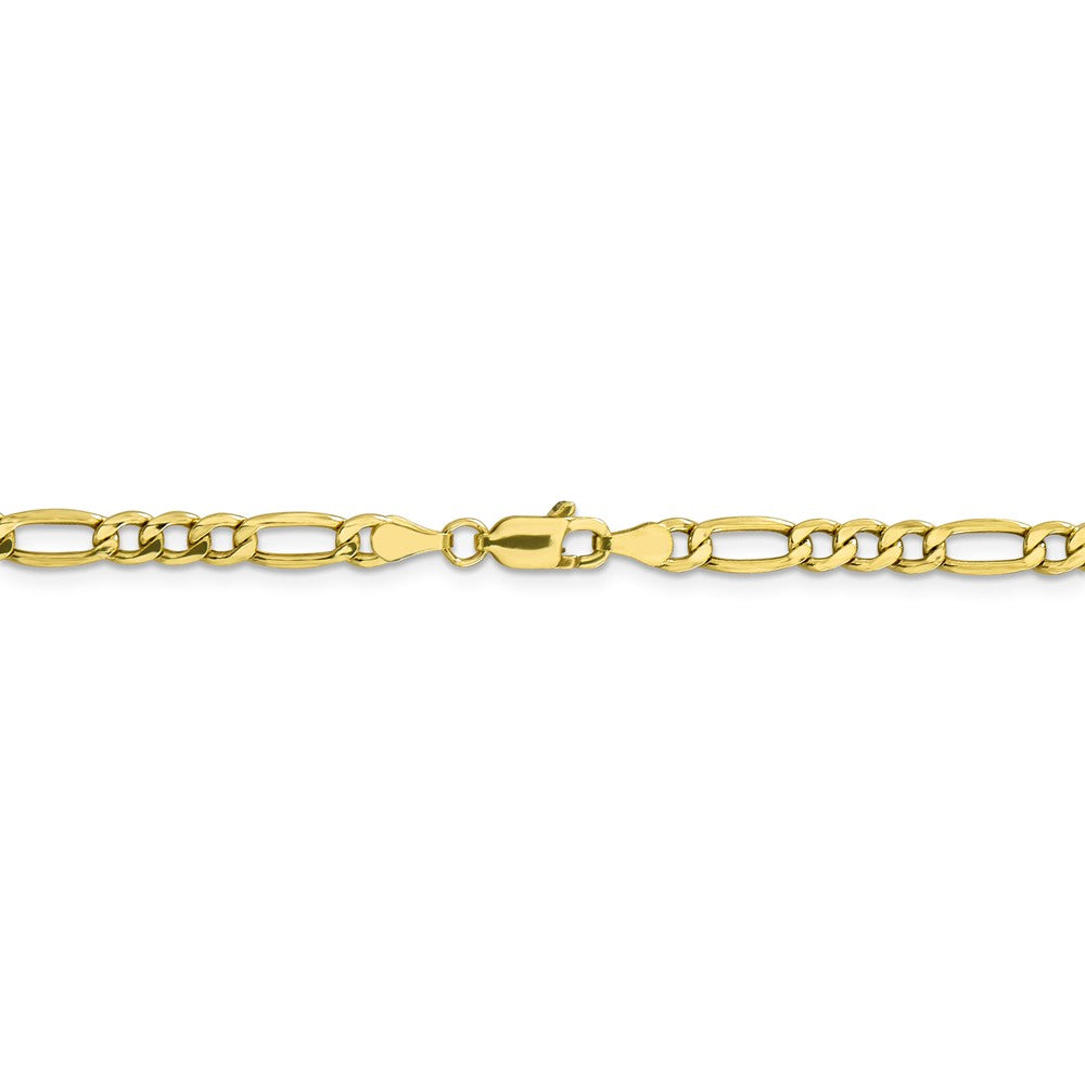 Alternate view of the 4.75mm 10k Yellow Gold Hollow Figaro Chain Necklace by The Black Bow Jewelry Co.