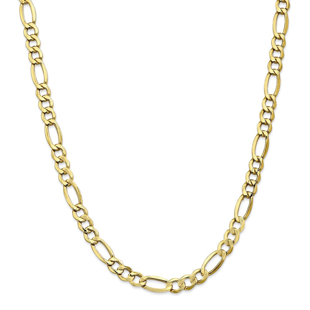 Alternate view of the Men&#39;s 7.3mm 10k Yellow Gold Hollow Figaro Chain Necklace by The Black Bow Jewelry Co.