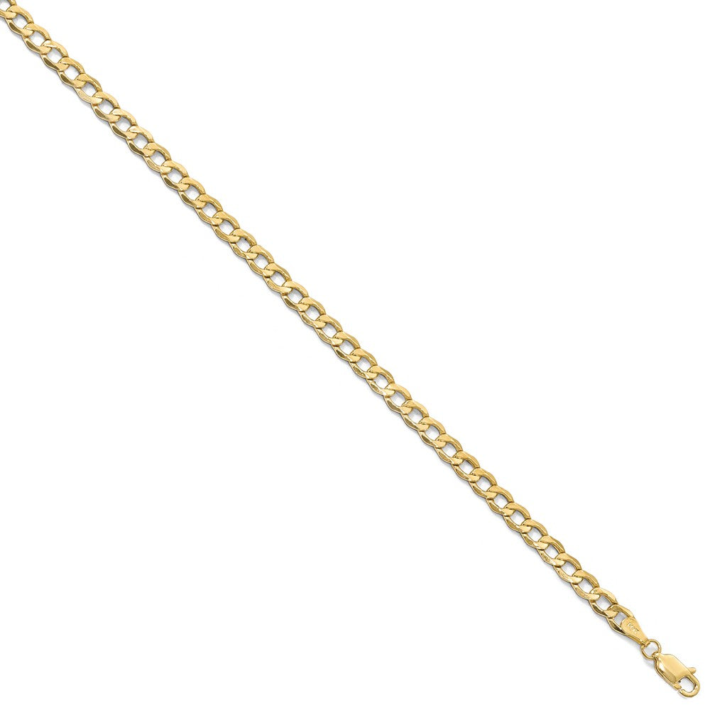 4.3mm 10k Yellow Gold Hollow Curb Link Chain Necklace, Item C9915 by The Black Bow Jewelry Co.