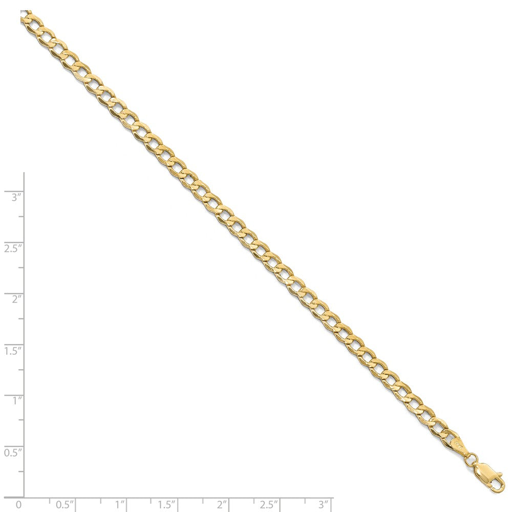 Alternate view of the 4.3mm 10k Yellow Gold Hollow Curb Link Chain Necklace by The Black Bow Jewelry Co.