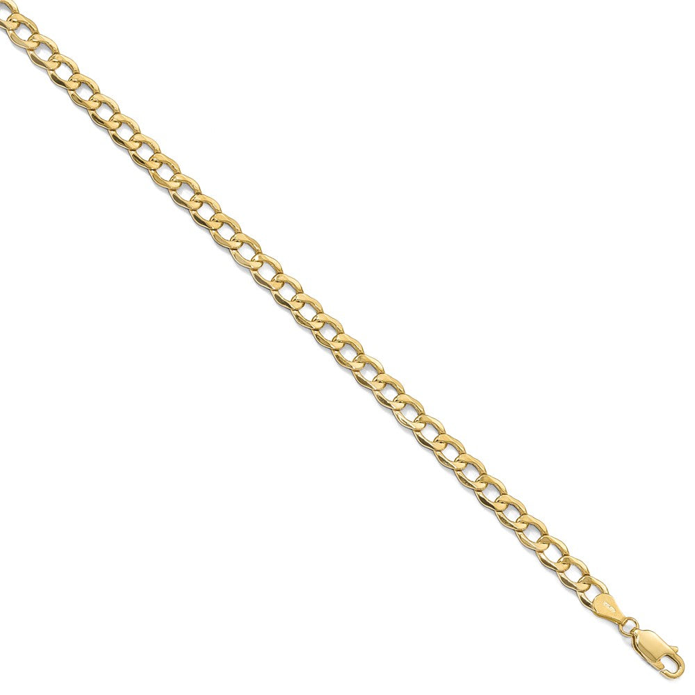 Men&#39;s 5.25mm 10k Yellow Gold Hollow Curb Link Chain Necklace, Item C9916 by The Black Bow Jewelry Co.