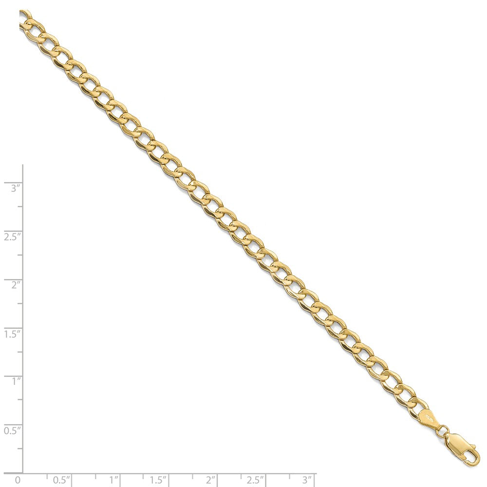 Alternate view of the Men&#39;s 5.25mm 10k Yellow Gold Hollow Curb Link Chain Necklace by The Black Bow Jewelry Co.