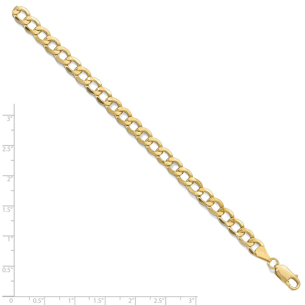 Alternate view of the Men&#39;s 6.5mm 10k Yellow Gold Hollow Curb Link Chain Necklace by The Black Bow Jewelry Co.