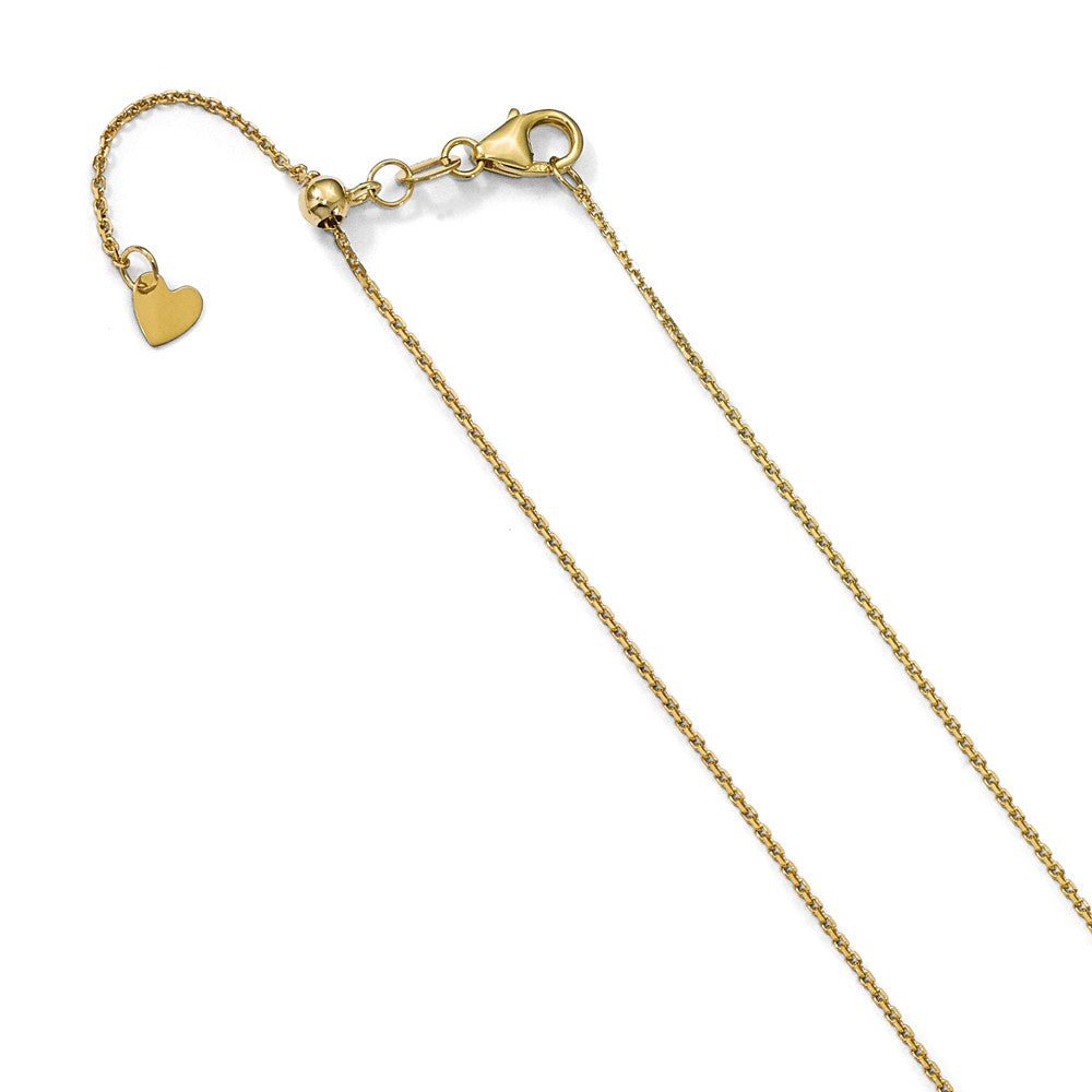 1.1mm 14k Yellow Gold Adjustable D/C Cable Chain Necklace, 22 Inch, Item C9935 by The Black Bow Jewelry Co.