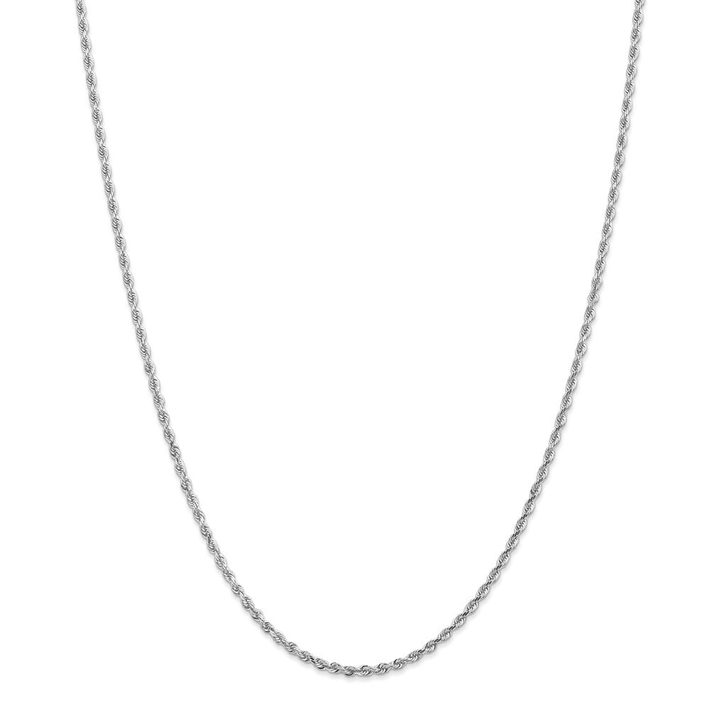 Alternate view of the 2.25mm, 14k White Gold D/C Quadruple Rope Chain Necklace by The Black Bow Jewelry Co.