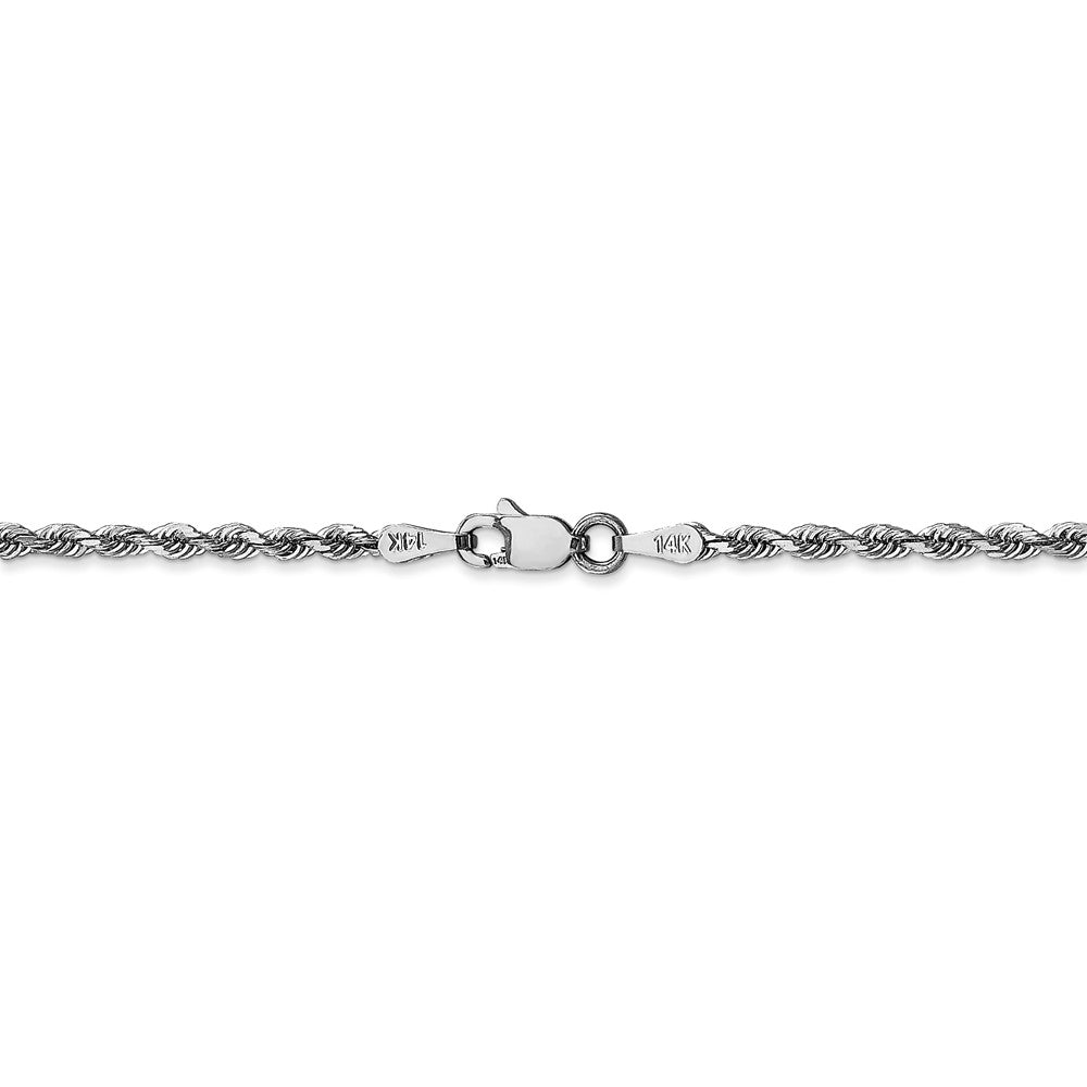 Alternate view of the 2.25mm, 14k White Gold D/C Quadruple Rope Chain Necklace by The Black Bow Jewelry Co.