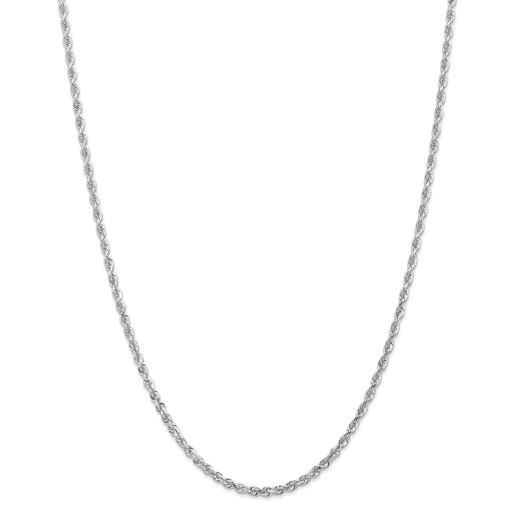 Alternate view of the 3mm, 14k White Gold D/C Quadruple Rope Chain Necklace by The Black Bow Jewelry Co.