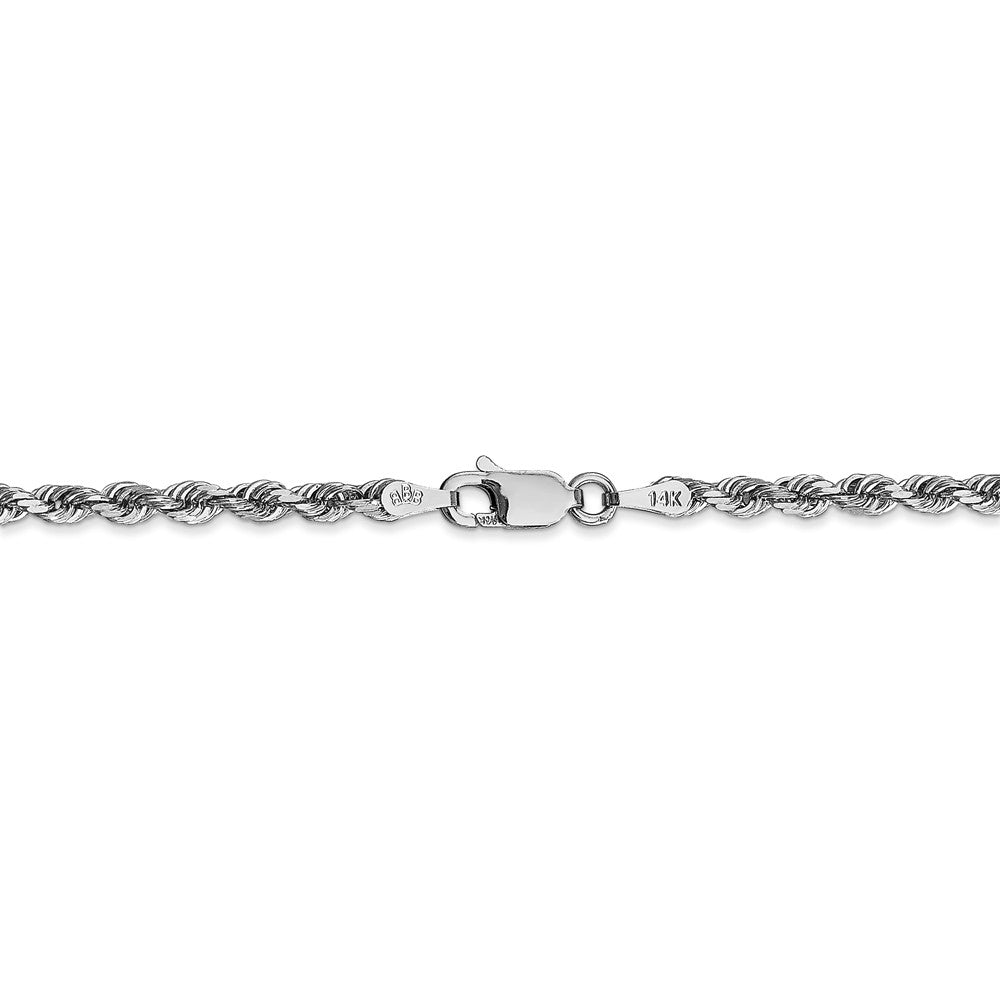 Alternate view of the 3mm, 14k White Gold D/C Quadruple Rope Chain Necklace by The Black Bow Jewelry Co.