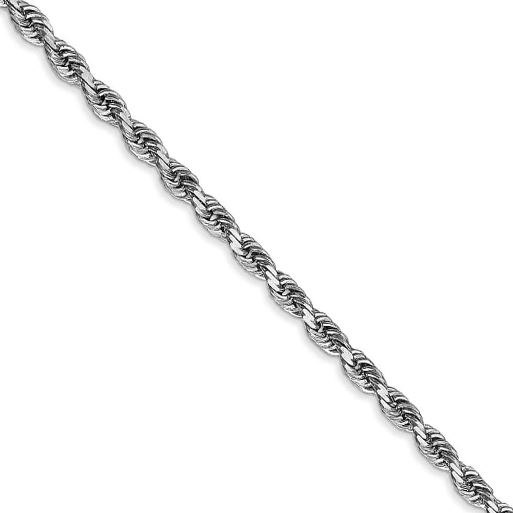 3mm, 14k White Gold D/C Quadruple Rope Chain Necklace