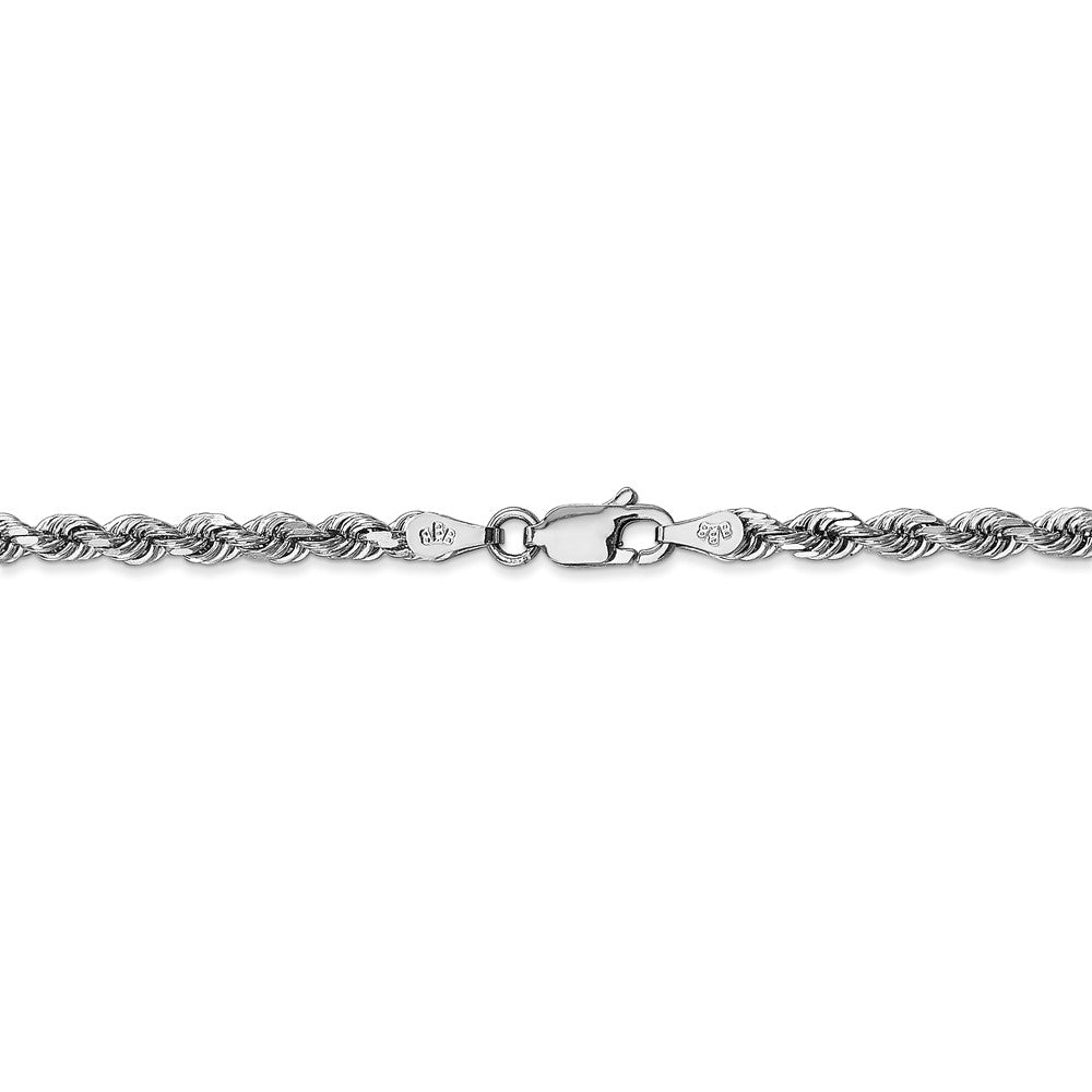 Alternate view of the 3.3mm, 14k White Gold D/C Quadruple Rope Chain Necklace by The Black Bow Jewelry Co.