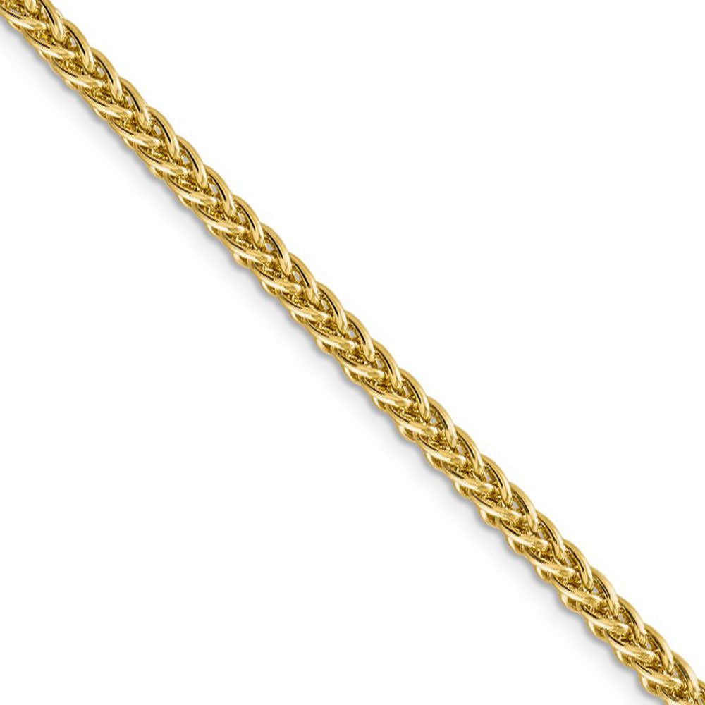 4.3mm, 14k Yellow Gold Hollow Wheat Chain Necklace