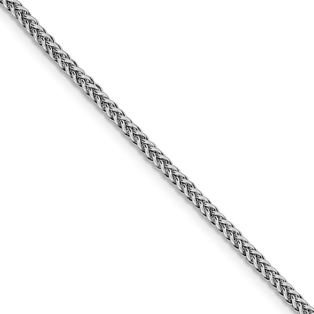 2.3mm, 14k White Gold Hollow Wheat Chain Necklace