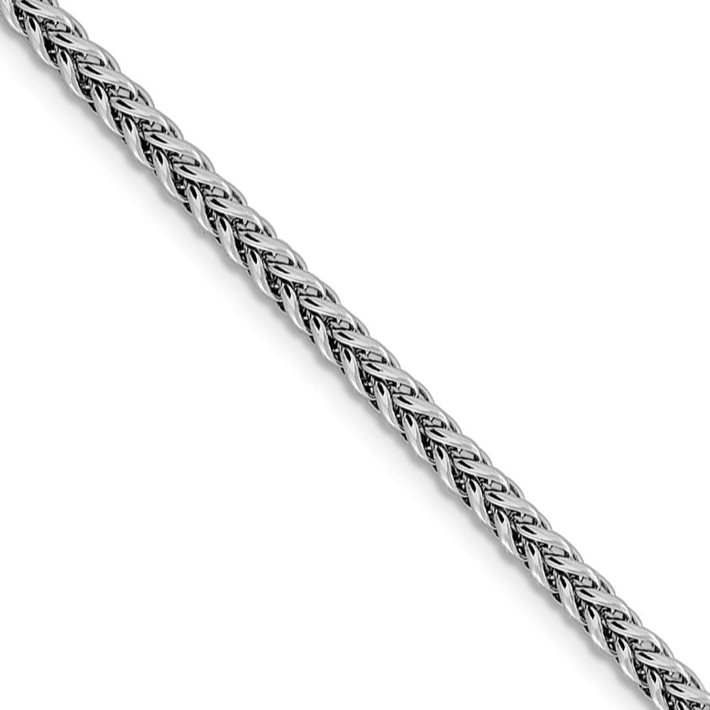 4.3mm, 14k White Gold Hollow Wheat Chain Necklace