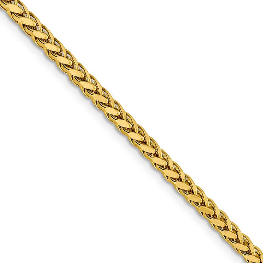 3mm, 14k Yellow Gold D/C Hollow Wheat Chain Necklace, Item C9962 by The Black Bow Jewelry Co.