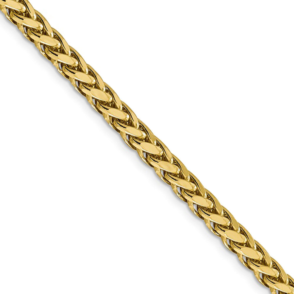 Men&#39;s 5mm, 14k Yellow Gold D/C Hollow Wheat Chain Necklace, Item C9964 by The Black Bow Jewelry Co.