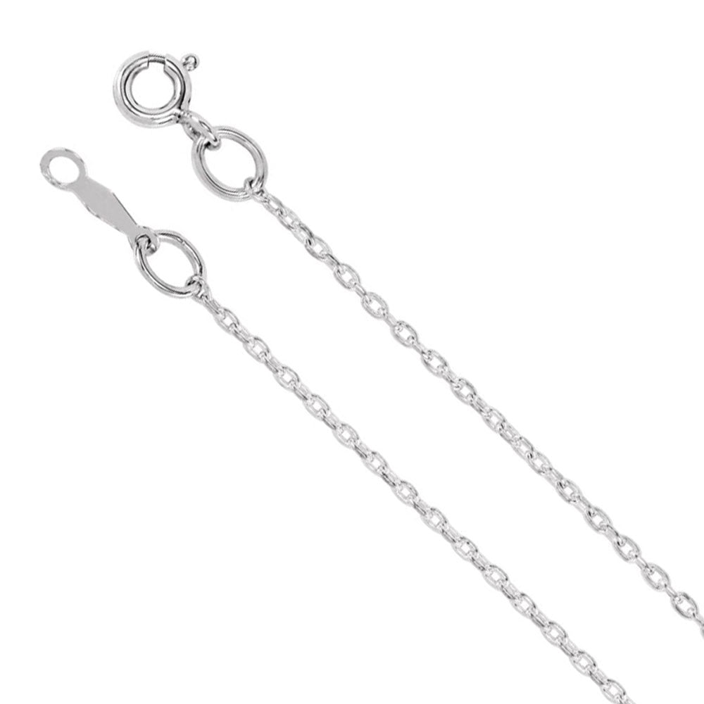 10k White Gold 1mm Solid Cable Chain Necklace, Item C9968 by The Black Bow Jewelry Co.