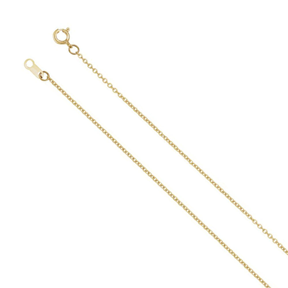 10k Yellow Gold 1mm Solid Cable Chain Necklace