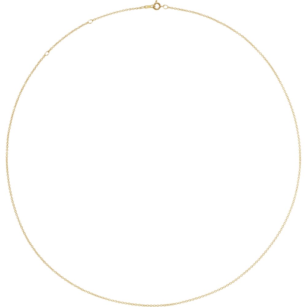 Alternate view of the 10k Yellow Gold 1mm Solid Cable Chain Necklace, 16-18 Inch by The Black Bow Jewelry Co.