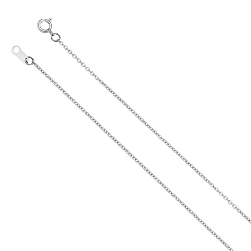 Platinum 1mm Solid Cable Chain Necklace