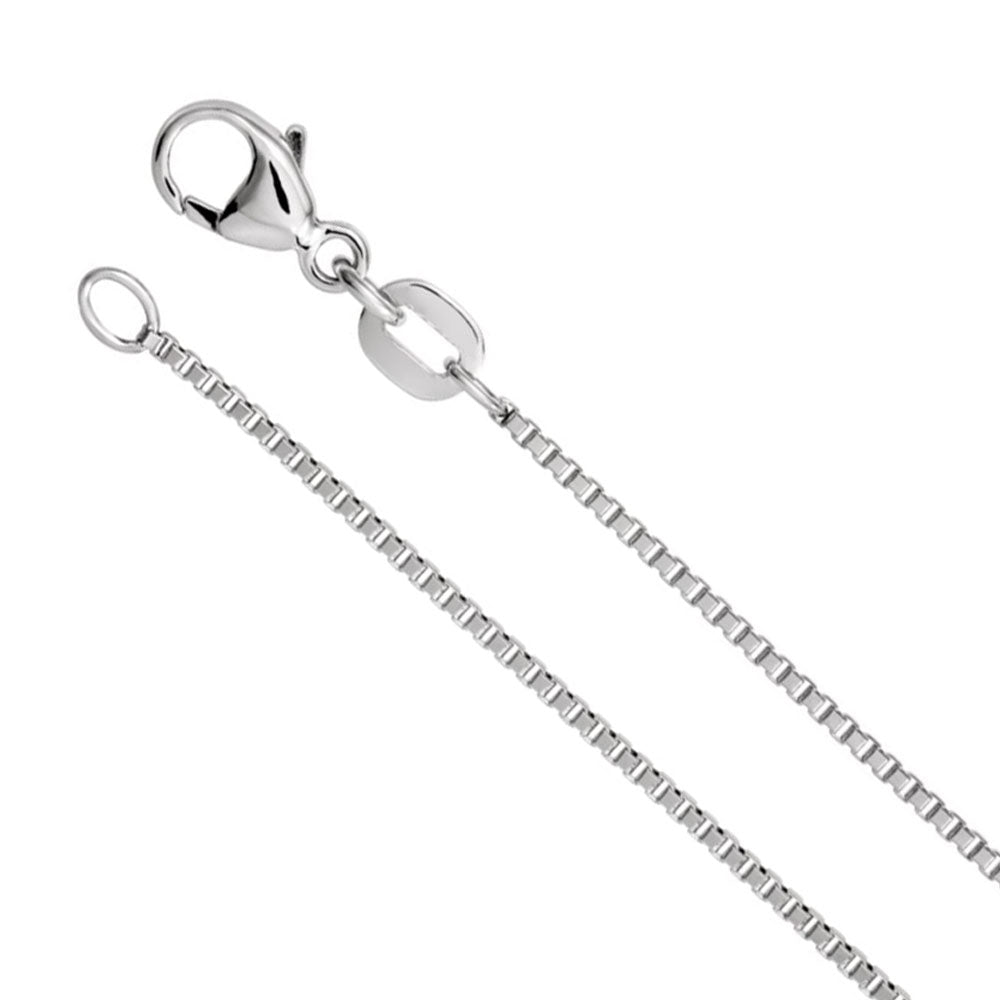 1mm Sterling Silver Diamond Cut Solid Box Chain Necklace