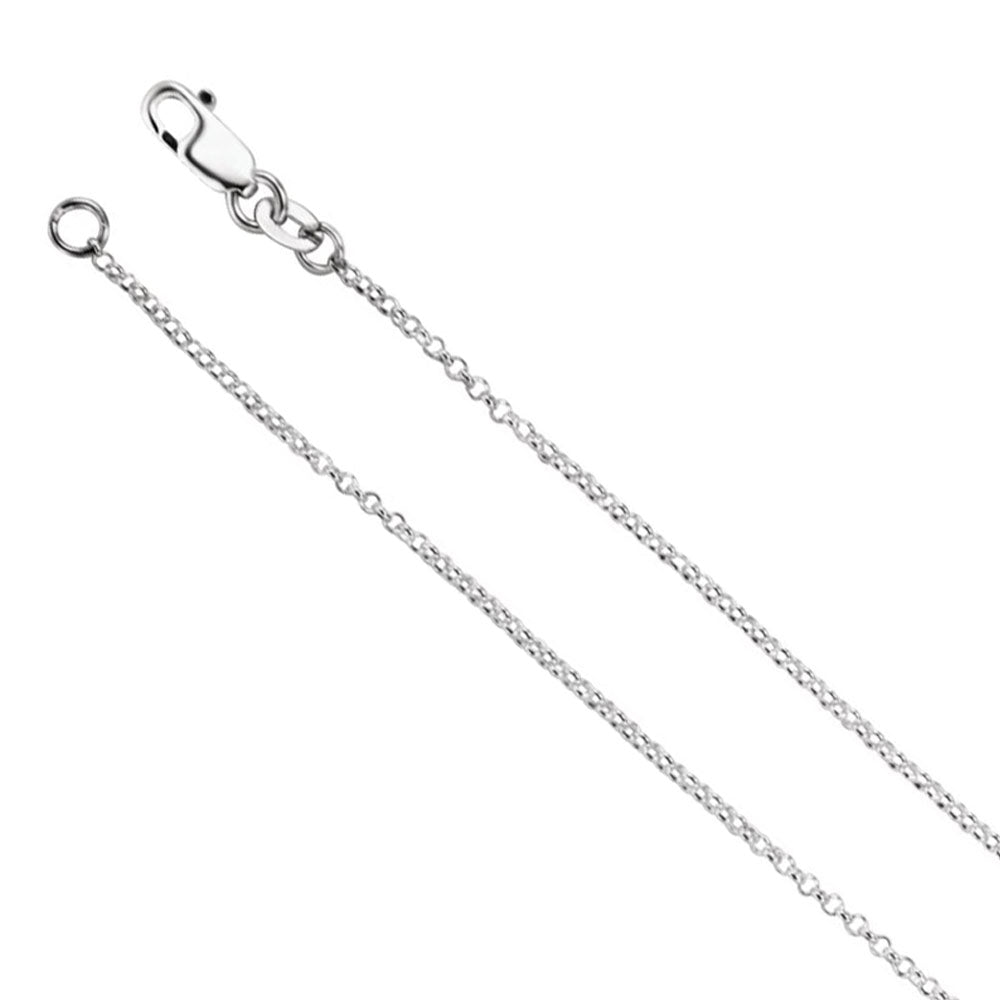 1.3mm Sterling Silver Solid Rolo Chain Necklace