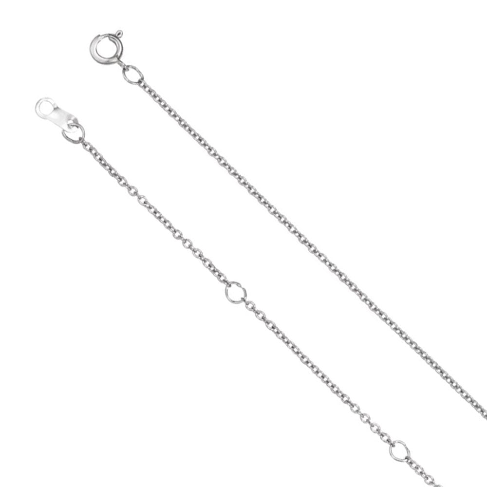 Platinum Adjustable 1mm Solid Cable Chain Necklace, 16-18 Inch, Item C9979 by The Black Bow Jewelry Co.