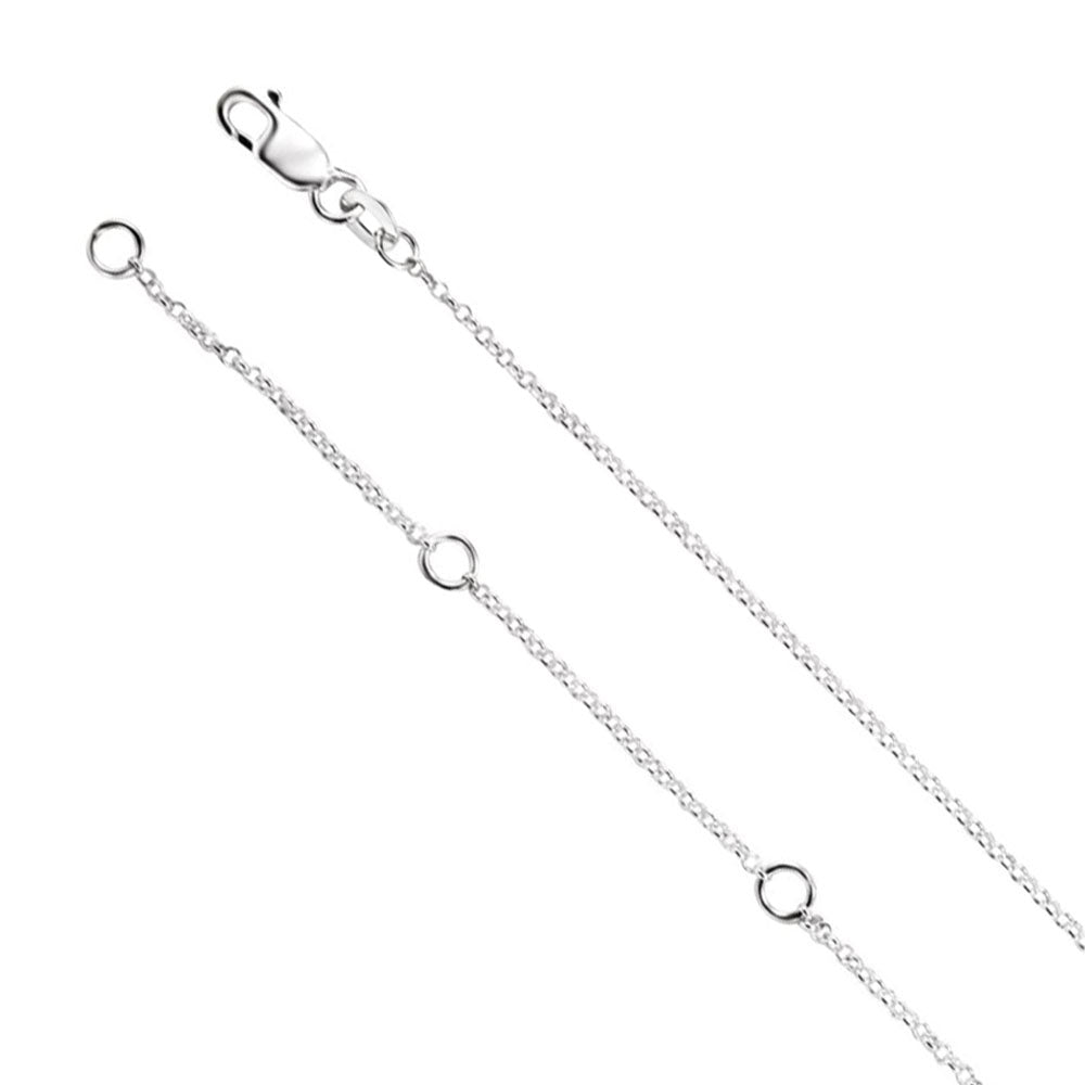 1.3mm Sterling Silver Solid Rolo Chain Necklace, 16-18 Inch, Item C9980 by The Black Bow Jewelry Co.