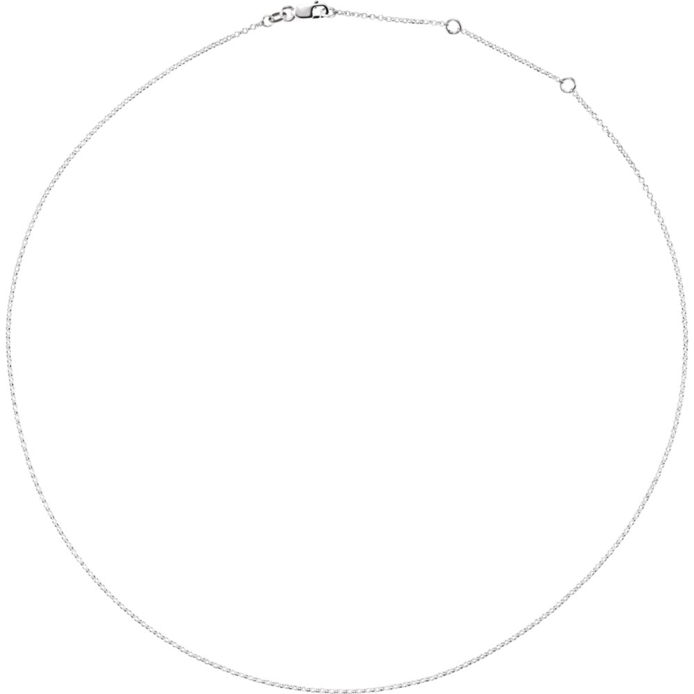 Alternate view of the 1.3mm Sterling Silver Solid Rolo Chain Necklace, 16-18 Inch by The Black Bow Jewelry Co.