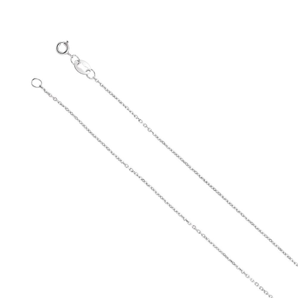 Platinum 1mm Diamond Cut Solid Cable Chain Necklace