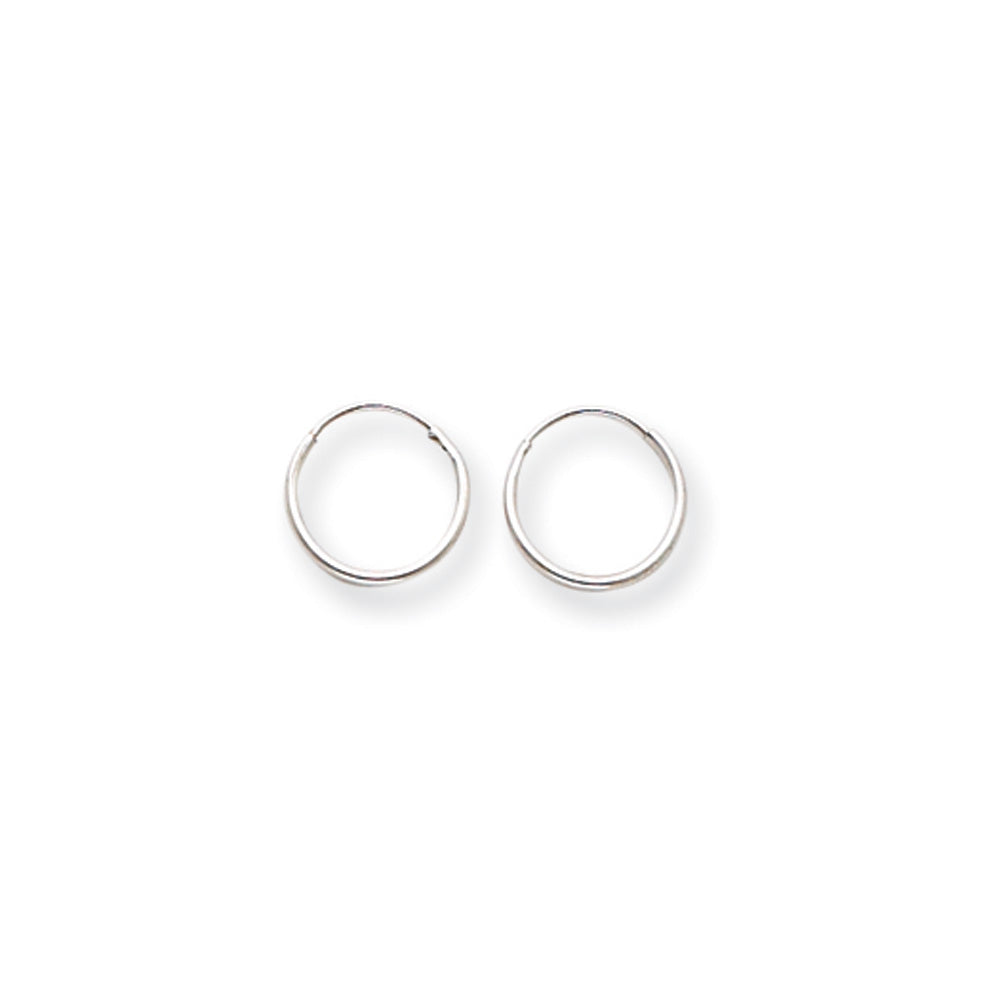 12mm Children&#39;s Endless Hoop Earrings in 14k White Gold, Item E10088 by The Black Bow Jewelry Co.