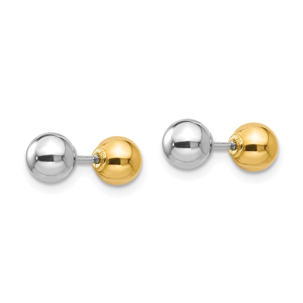 Reversible 4mm Polished Ball Screw Back Earrings in 14k Yellow Gold - The  Black Bow Jewelry Company