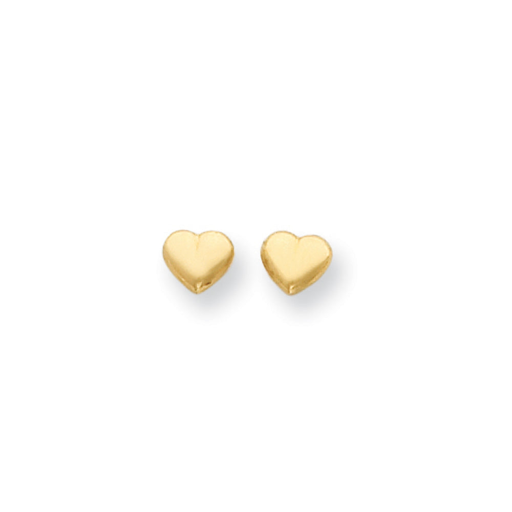 Kids 14K Gold-plated Heart Earrings With CZ With Screw Backs for