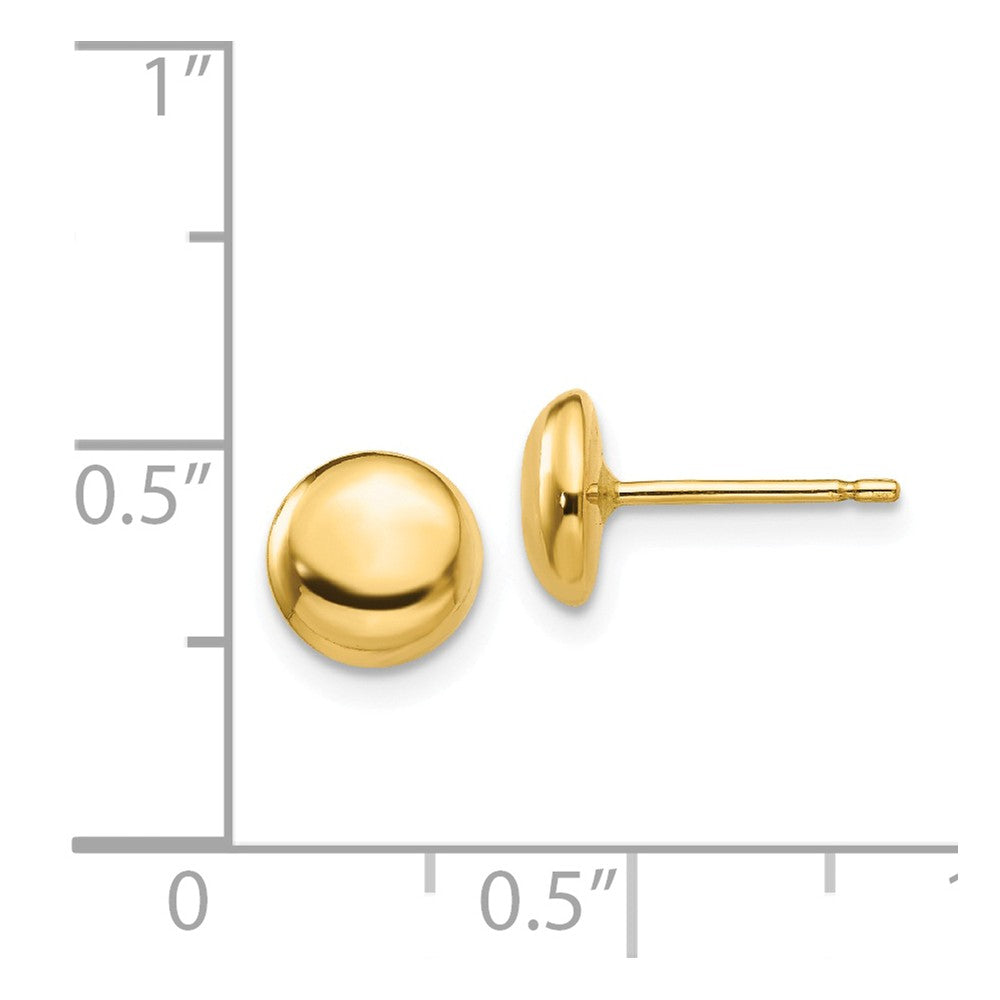 Alternate view of the 6mm Polished Half Ball Post Earrings in 14k Yellow Gold by The Black Bow Jewelry Co.