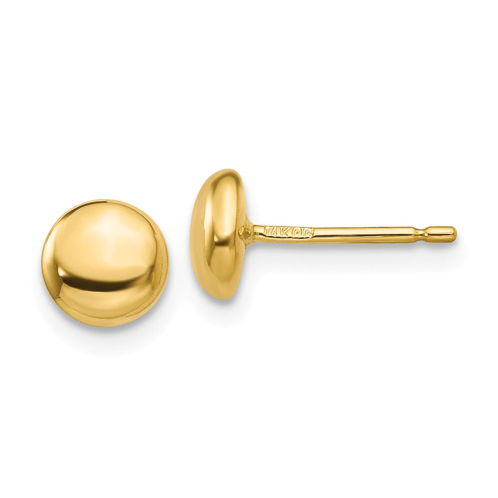 5mm Polished Half Ball Post Earrings in 14k Yellow Gold, Item E10553 by The Black Bow Jewelry Co.