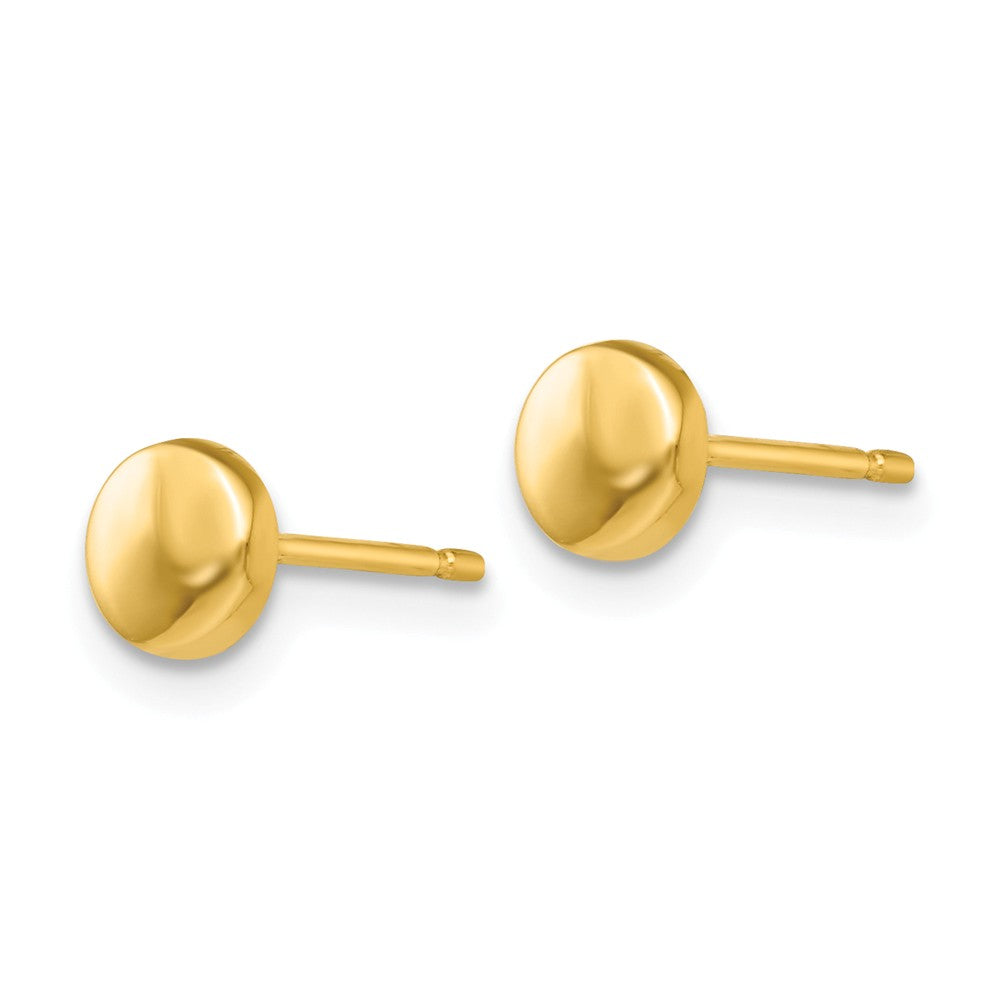 Alternate view of the 4mm Polished Half Ball Post Earrings in 14k Yellow Gold by The Black Bow Jewelry Co.
