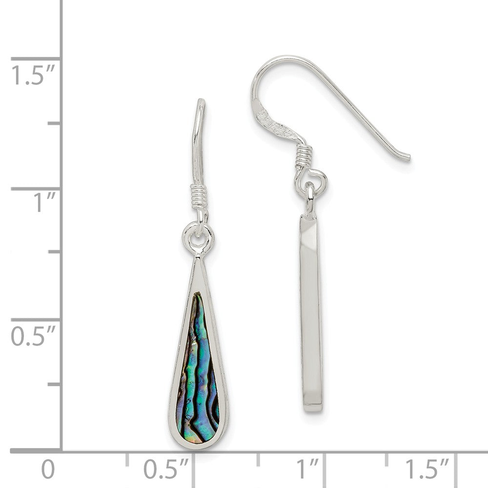 Alternate view of the Abalone Teardrop Dangle Earrings in Sterling Silver by The Black Bow Jewelry Co.