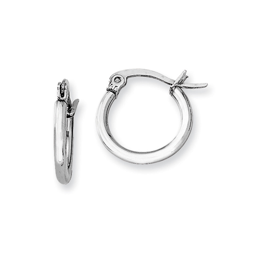 2mm Stainless Steel Classic Round Hoop Earrings - 15.5mm (5/8 Inch), Item E10710 by The Black Bow Jewelry Co.