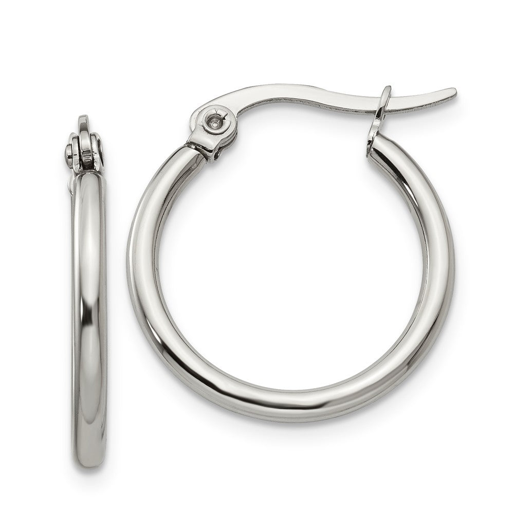 2mm Stainless Steel Classic Round Hoop Earrings - 19.5mm (3/4 Inch), Item E10711 by The Black Bow Jewelry Co.