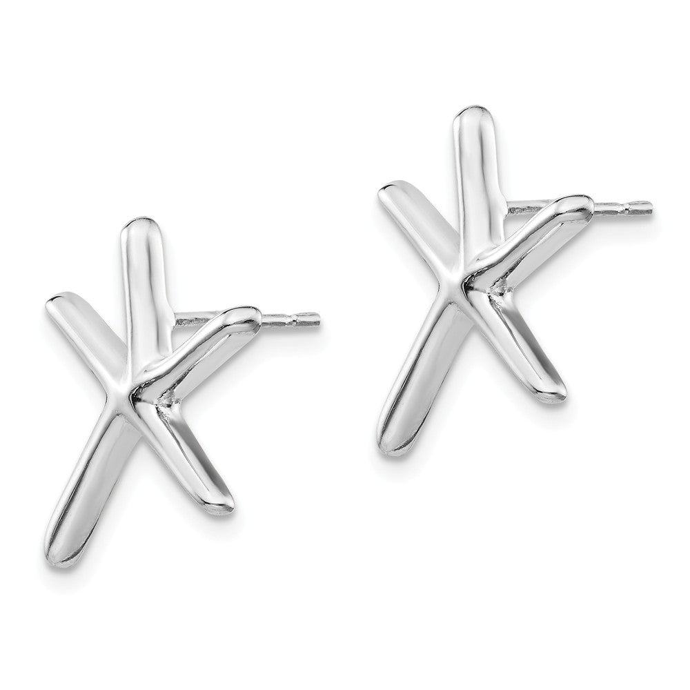 Alternate view of the Polished Pencil Starfish Post Earrings in Sterling Silver by The Black Bow Jewelry Co.