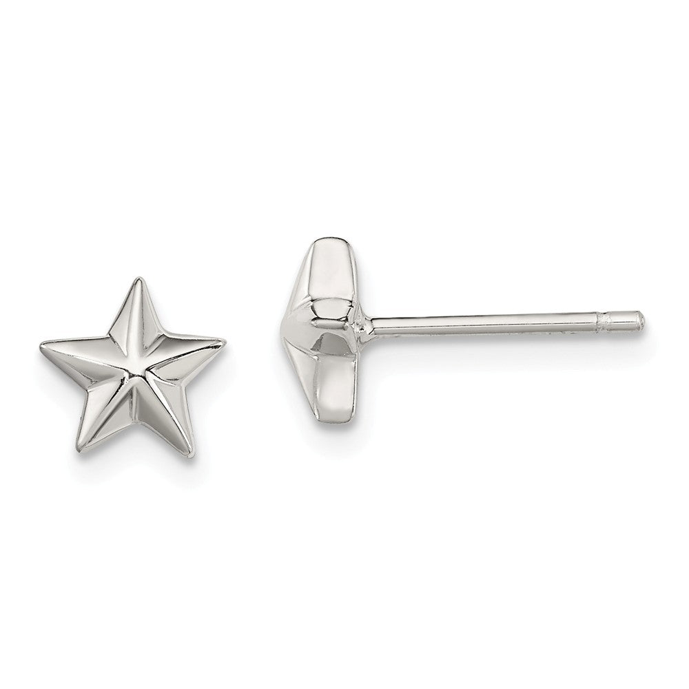 6mm Nautical Star Post Earrings in Sterling Silver, Item E10995 by The Black Bow Jewelry Co.