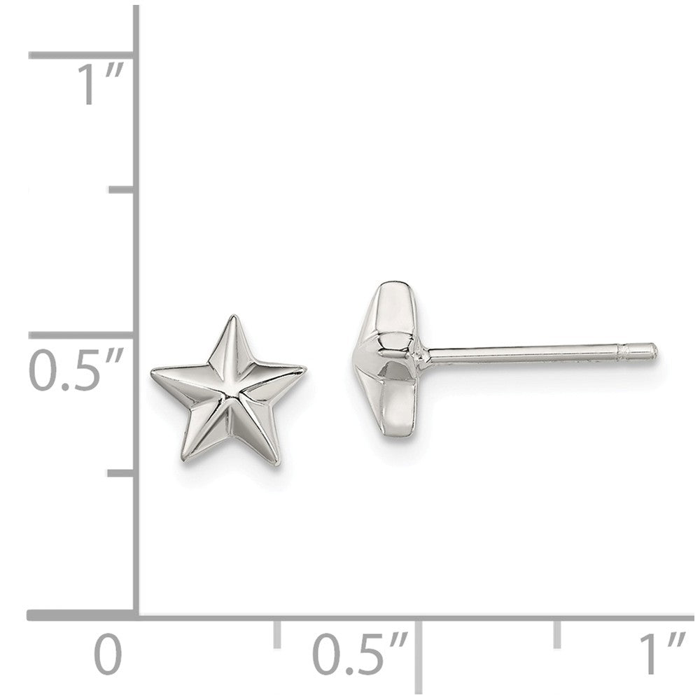 Alternate view of the 6mm Nautical Star Post Earrings in Sterling Silver by The Black Bow Jewelry Co.