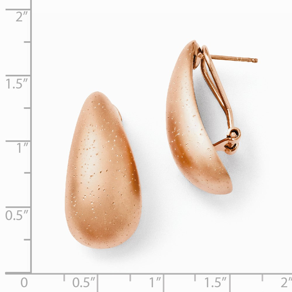 Alternate view of the Rose Gold Tone Plated Sterling Silver Dome Teardrop Omega Earrings by The Black Bow Jewelry Co.